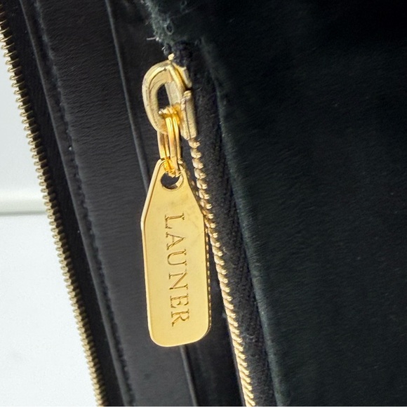 LAUNER • JASMINE Zip Clutch Wallet in Black • Royal Warrant H.M. QUEEN ($735+) - Picture 3 of 16
